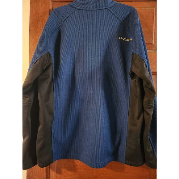 SPYDER Outbound Stryke 1/4 Zip Pullover Sweater Mens Size XXL Blue Lime - Picture 8 of 9